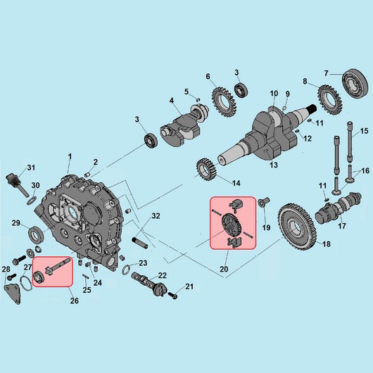 Распредвал и коленвал Champion DG6501ES+ATS